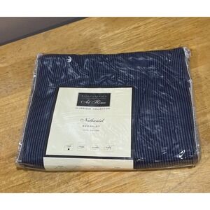 Bloomingdales at Home Navy Nathaniel Twin Bedskirt Pinstripe Denim 100% Cotton